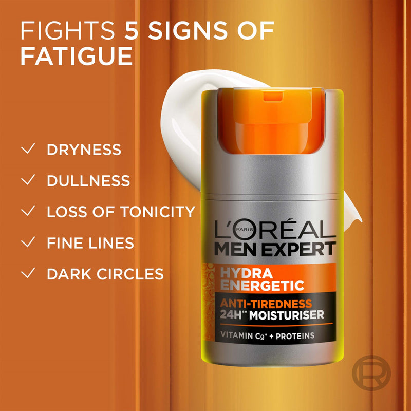Loreal Paris Hydra Energetic Men Expert Anti-Tiredness 24H Moisturiser 50 ml