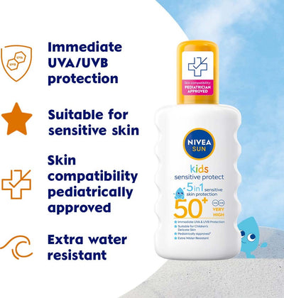 NIVEA SUN Kids Sensitive Protect Spray SPF50+ 200 ml