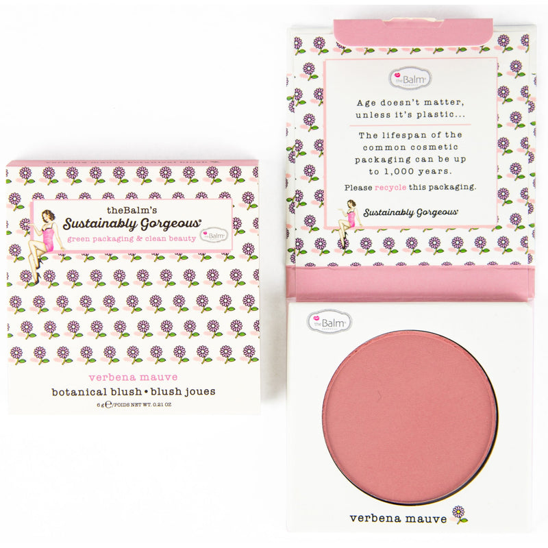 the Balm Sustainably Gorgeous Botanical Blush Single Blush Verbena Mauve 